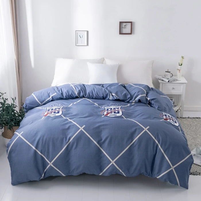 3PC 100% Cotton Duvet Cover Set Striped Printing 1PC Duvet Cover 2PC Pillowcase Cotton Soft Skin Friendly Bedding