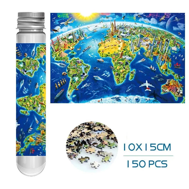 MaxRenard Jigsaw Puzzle Mini Pieces 150pcs Test Tube Educational Toy Family Game Portable Leisure Toy