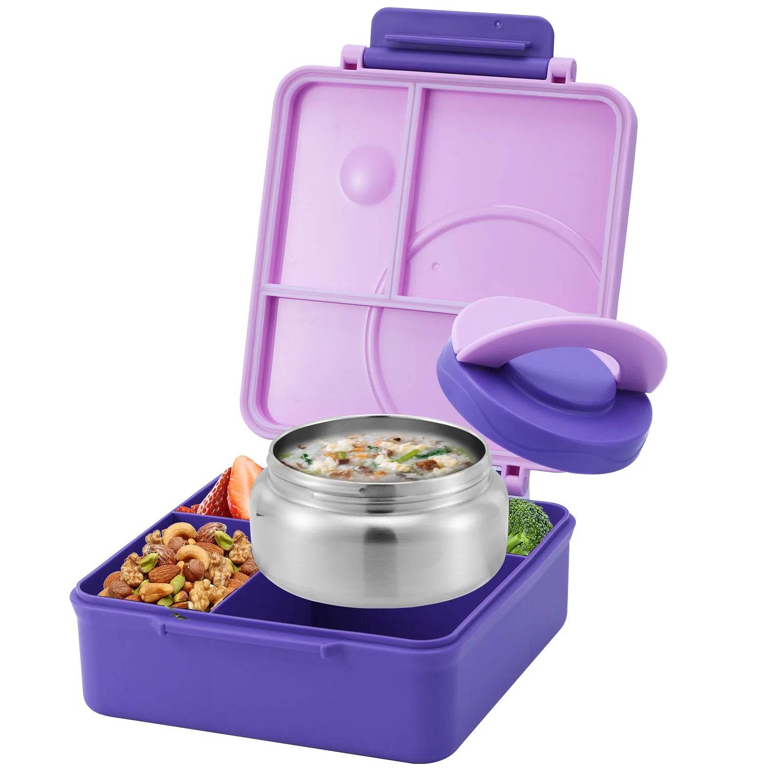 Four-Grid Lunch Box With Insulated Soup, For Teenagers And Workers At School, Canteen, Back School - AIAZ