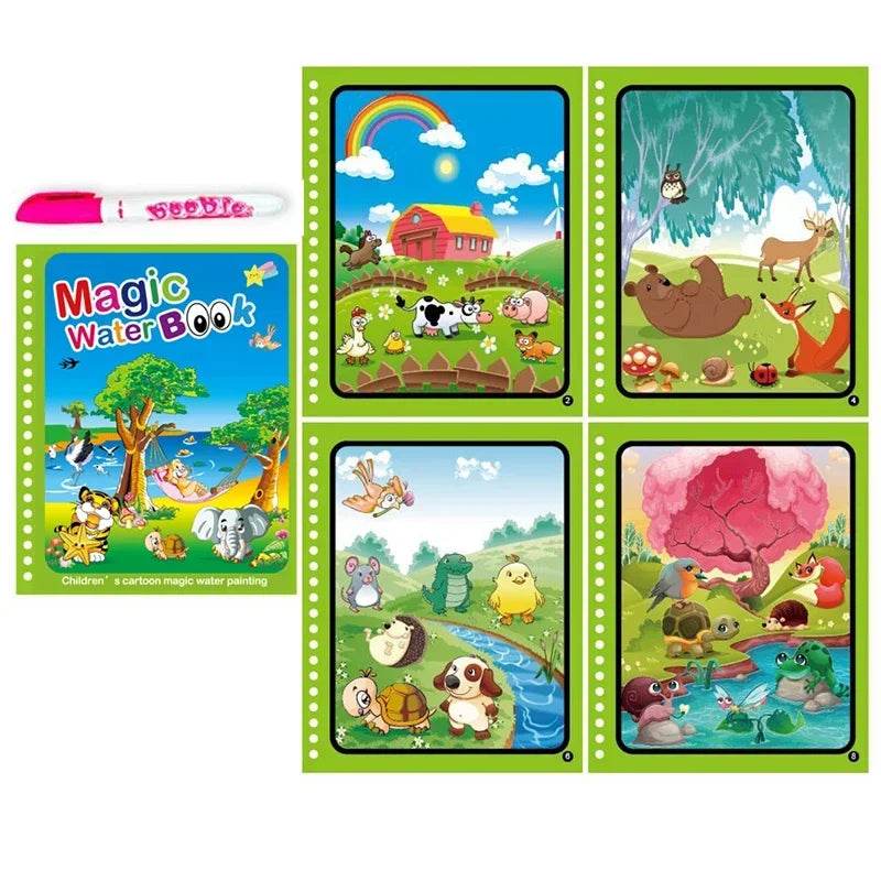 Children Early Education Toys Magical Book with Pen Water Drawing Toys Gift Reusable Coloring Book Magic Drawing Book - AIAZ