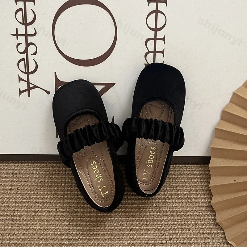 New 2025 Fashion Baby Girls Princess Band Shoes Shallow Velvet Infant Toddler Children Slip on Dance Shoes Soft Sole Flat Shoes