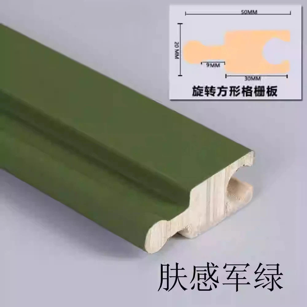 6 pieces 2.3M Rotating Solid Wood Grille Panel - Great Wall wave board internet famous background wall wrap with cylinder