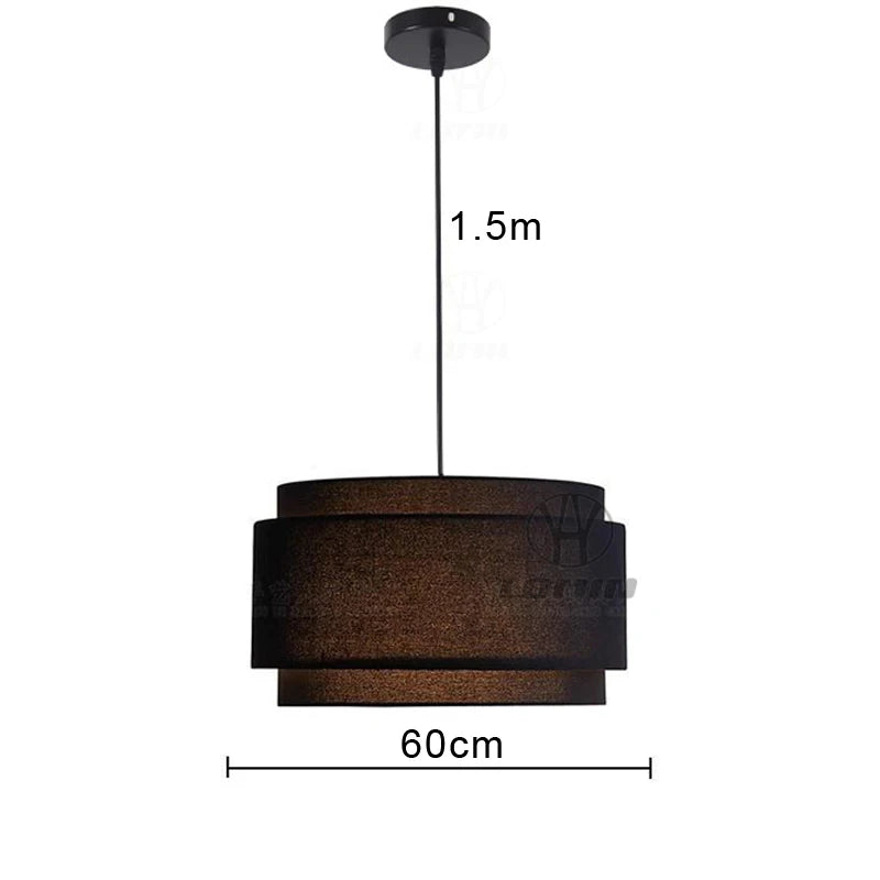 GEW Wabi-Sabi Hand-knitted Chandeliers Nordic Fabric Lampshade Pendant Lights For Restaurants, Shops, Bedroom Home Decor BT3001