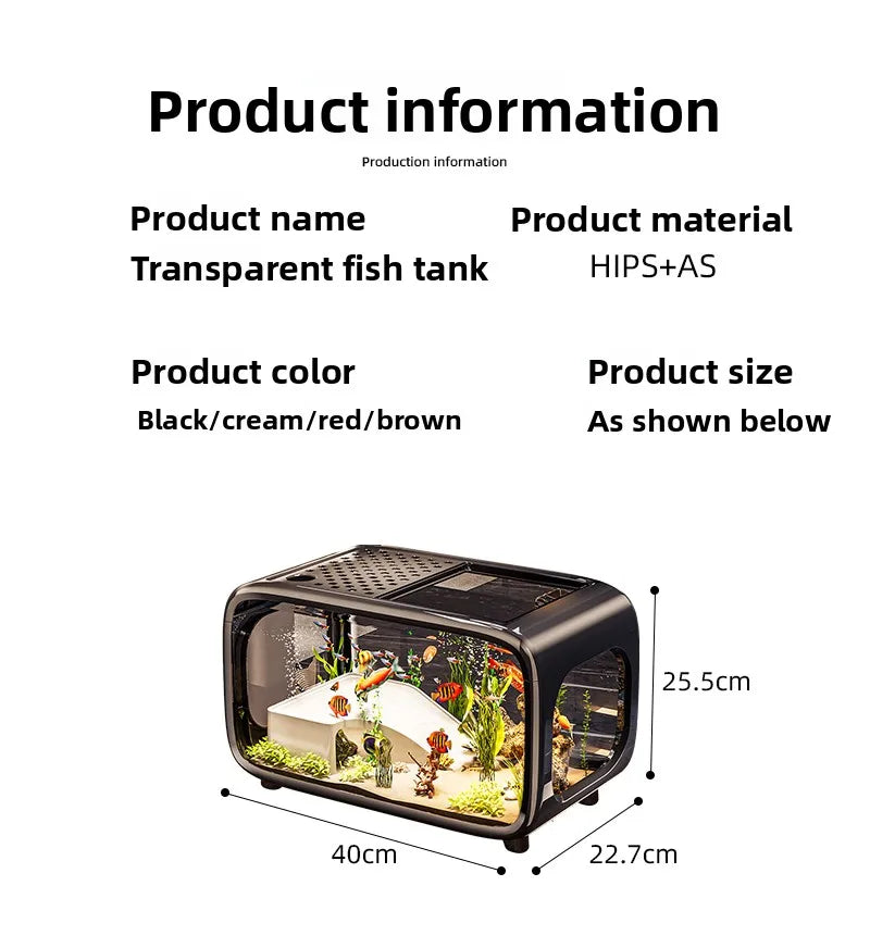 Creative Aquarium Fish Tank Ecological Landscape Set Integrated Filtration Oxygen Generation Machine Transparent Turtle Tank