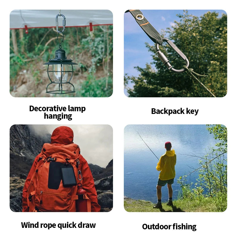 5pcs/set Tactical Carabiners Clips EDC Survival Climbing Carabiners Clip Quickdraw Clip Caribiner Hooks Karabiners Accessories