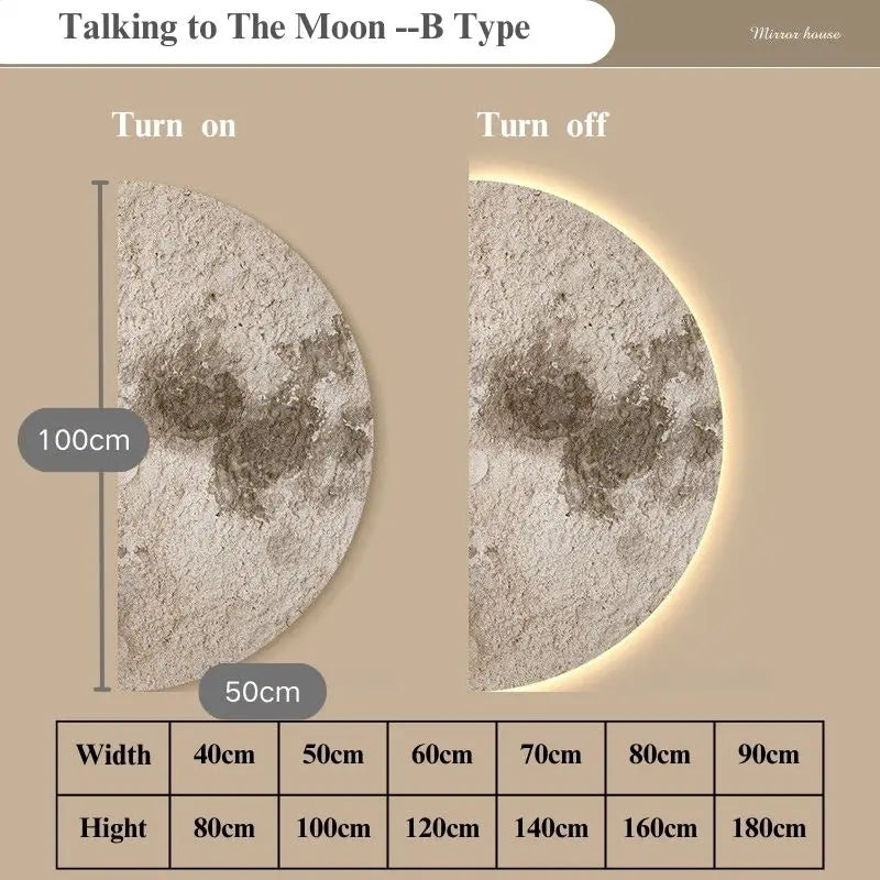 Remote Control Dimming Wall Painting Lamp Creative Minimalist Living Room Background Wall Decor LED Moon Painting Wall Lights