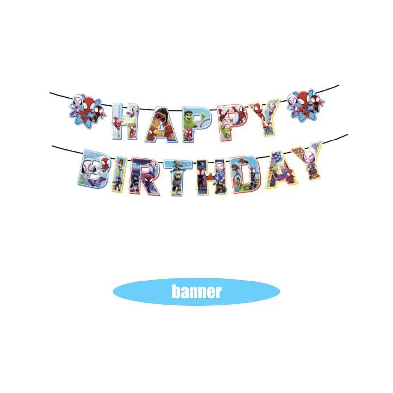 Spidey And His Amazing Friends Birthday Decoration Party Supplies Paper Cups Plates Napkins Tableware Tablecloth Kids Balloons - AIAZ