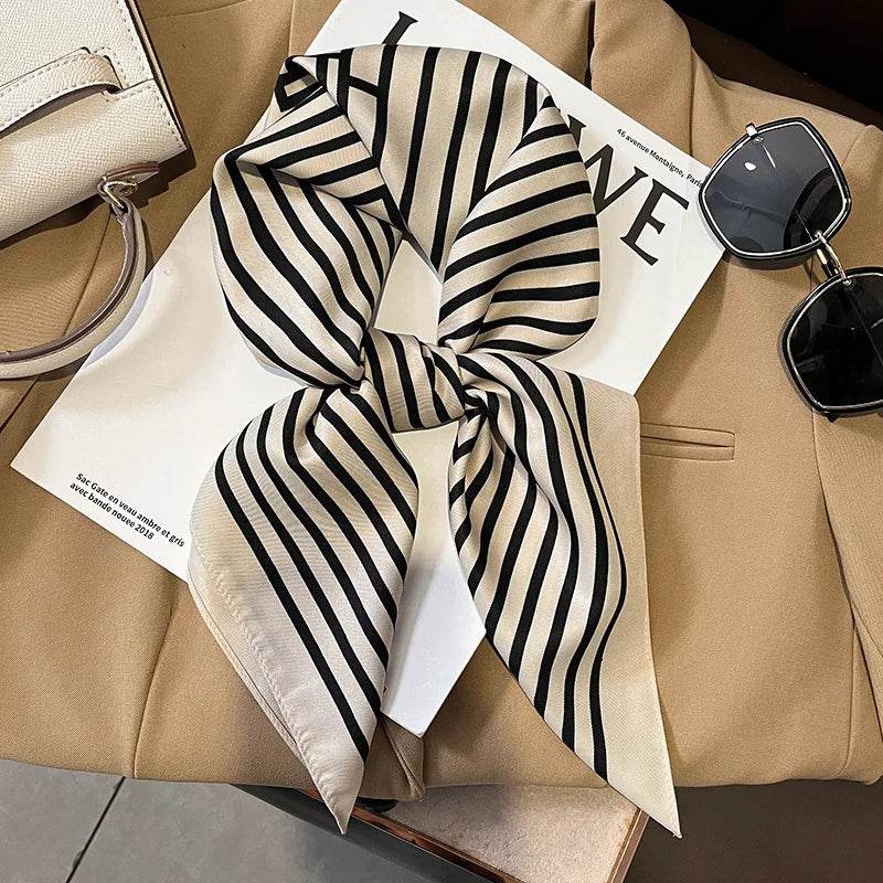 Fashion Scarves for Women Shawl Print Silk Satin Hijab Scarf Female Bandana 70*70cm Luxury Brand Square Shawls Scarfs For Ladies - AIAZ