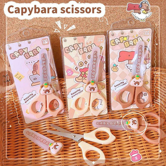 pretty school useful back to school acsesories stationery cute capybara scissors Mini scissors School scissors for diy - AIAZ