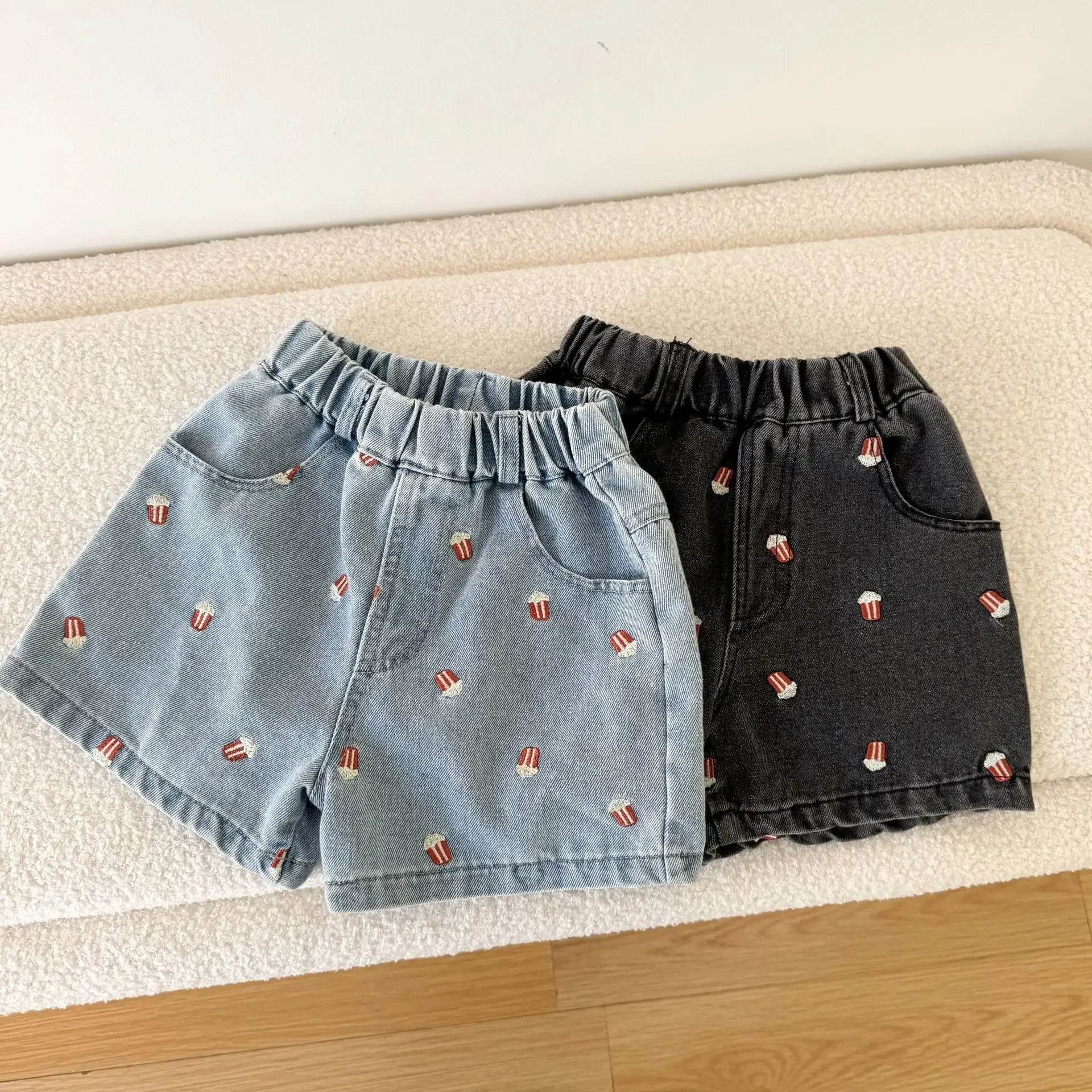 Fashion Cartoob Print Denim Kids Shorts Girls Pants Summer 2025 New Boys Summer Clothes Baby Loose Casual Pants - AIAZ