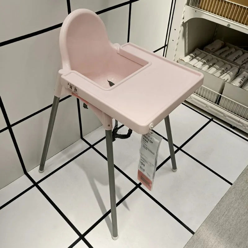 Sturdy Plastic Baby High Chair with Adjustable Tray oddler Dining Seat, Easy Clean Infant Feeding Chair for Home