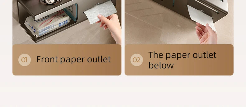 Toilet Paper Holder Wall-Mounted Carbon Steel Toilet Paper Holder Tissue Rack Bathroom Tissue Holder Bathroom Accessories