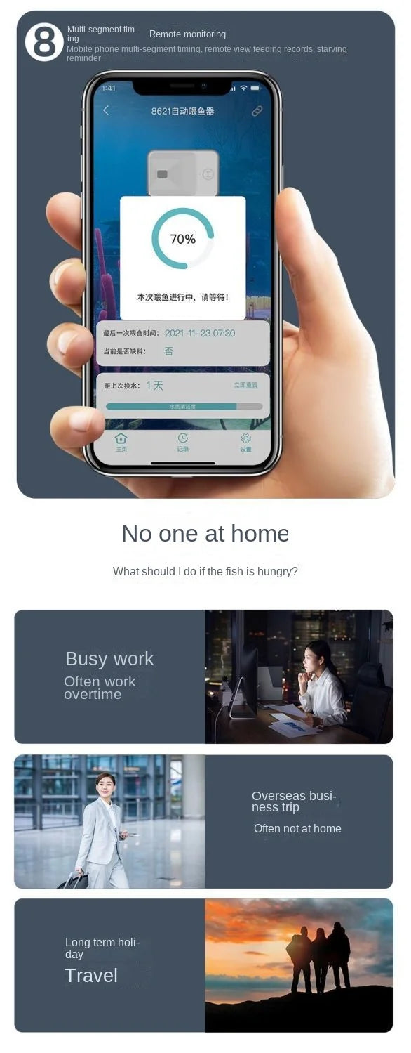 Automatic Aquarium Fish Tank Feeder Timing/Wifi Wireless Smart Phone App Intelligent Speaker Voice Remote Control Fish Feeding
