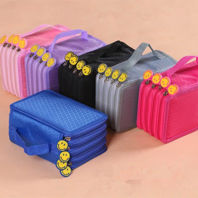 School Pencil Case Supplies Kit 36/48/72 Slot Stationery Pencilcase for Girls Compartment Pen Box Large Cartridge Bag Acsesories - AIAZ