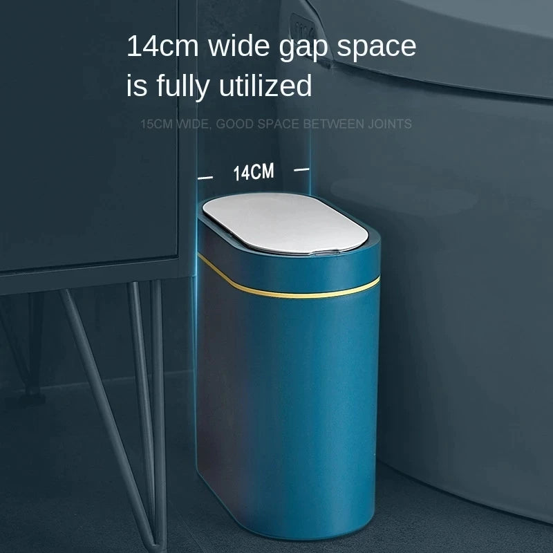 7L Trash Can Smart Sensor Trash Can Automatic Household Electronic Kitchen Trash Bin Toilet Waterproof Narrow Seam Sensor Bin