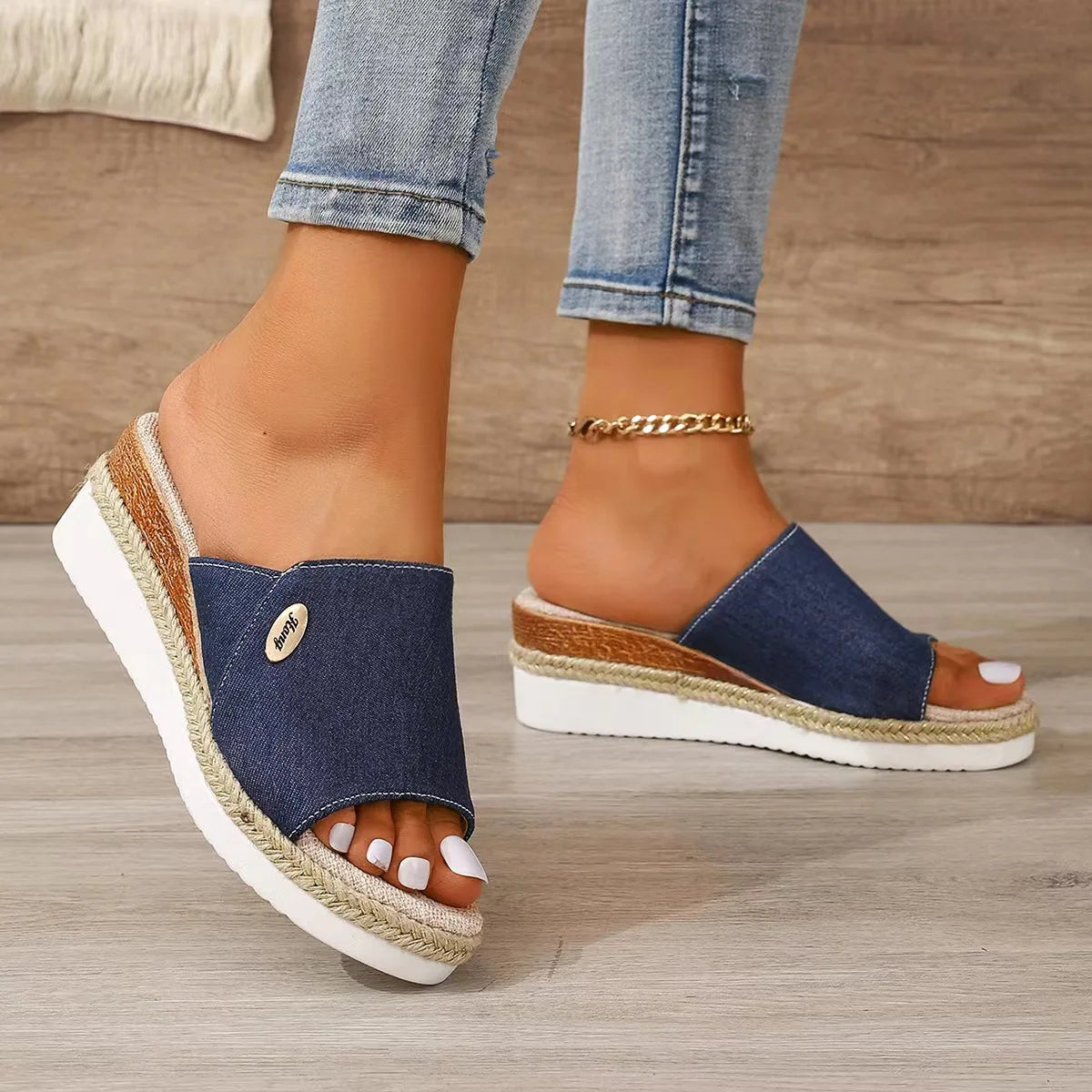 Wedge Heel Slippers Women Summer Shoes Women's Sandals Casual Indoor Outdoor Slipper Sandals for Beach Zapatos Mujer Slippers