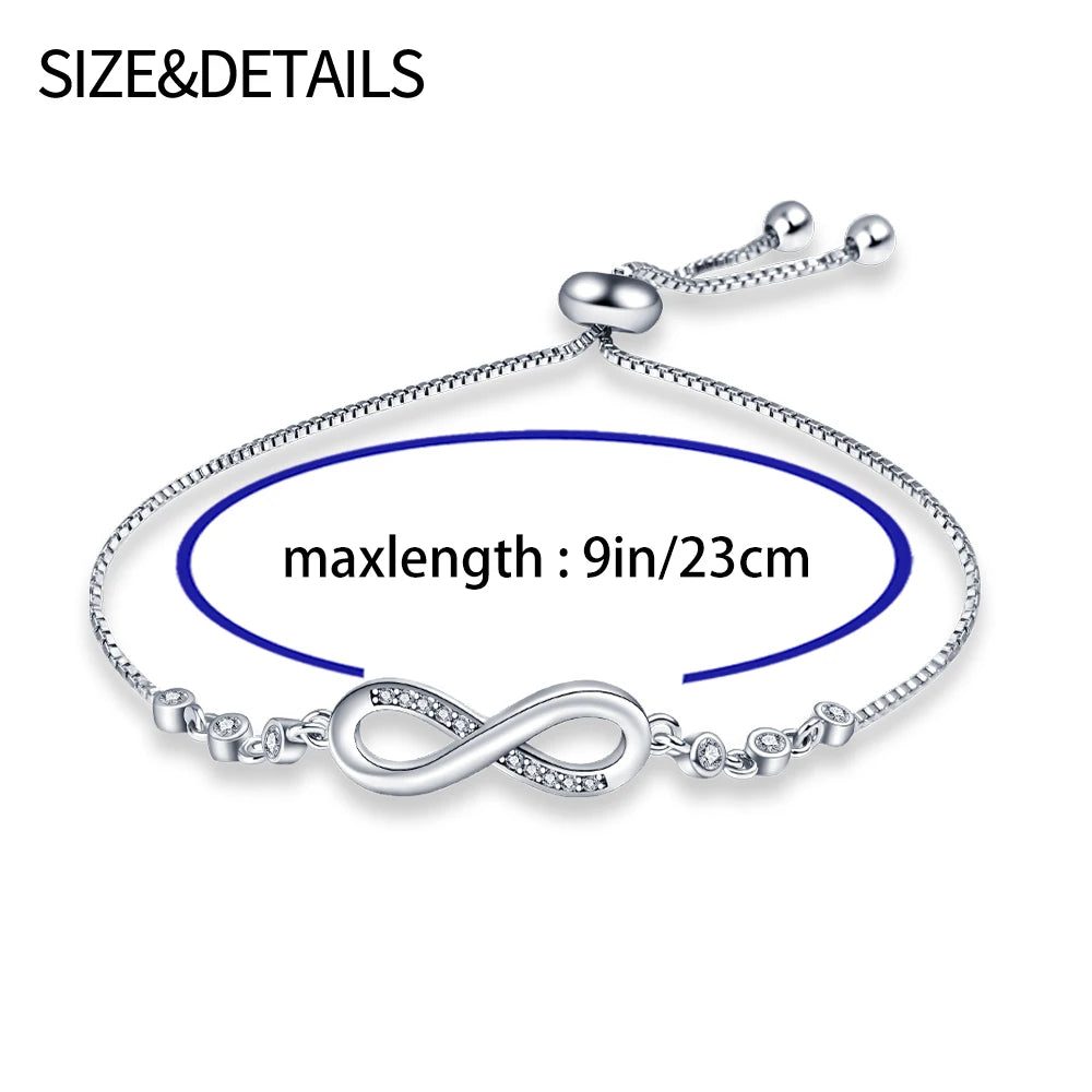 Bracelet Original 925 Silver Lucky Symbol Zircon Bracelet Luxury Jewelry For Woman Romantic Valentine's Day Jewelry Gifts