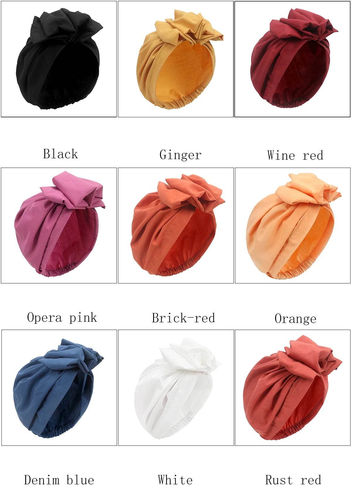 Fashion African-style headgear, women's headdresses, Muslim-style soft Hijab, monochromatic colored mirror hats in Muslim style - AIAZ