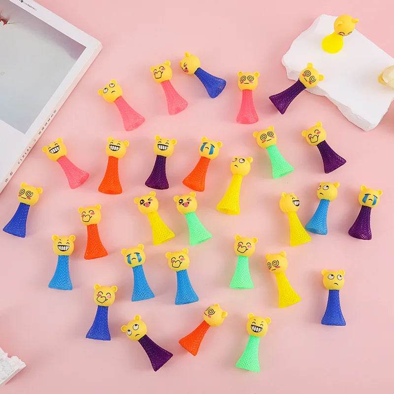 20Pcs Cartoon Mini Expression Bouncing Doll Toys for Kids Birthday Party Favors Baby Shower Gift Goodie Bag Piniata Fillers - AIAZ