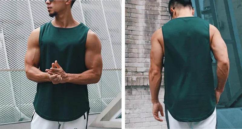 Men's Clothing Bodybuilding Gym T-shirts for Men Basketball Man Sleeveless Shirt T-shirt Vest Summer Clothes Tops Tees - AIAZ