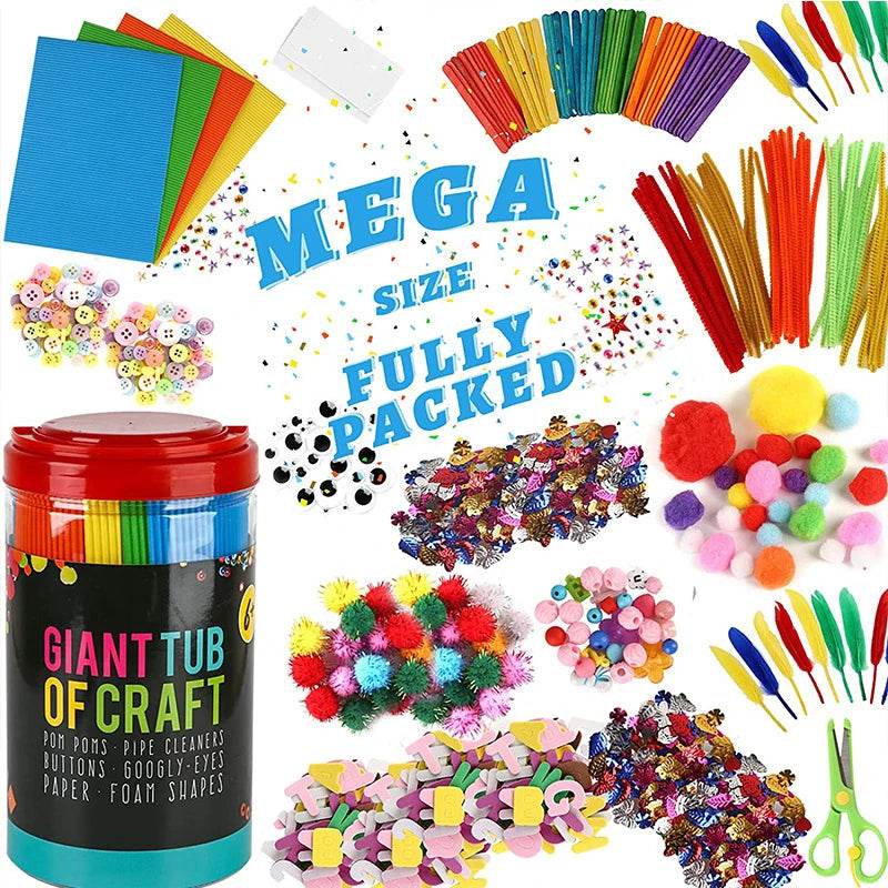 Arts and Crafts Supplies for Kids DIY Crafting School Kindergarten Homeschool Supplies Arts Set Toys for Children - AIAZ