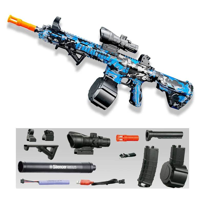 M416 Gun Toy Outdoor Electric Blaster Shooting Sport Gel Bullet Shoot Summer Water Ball Toys For Interactive Parent Child Game - AIAZ