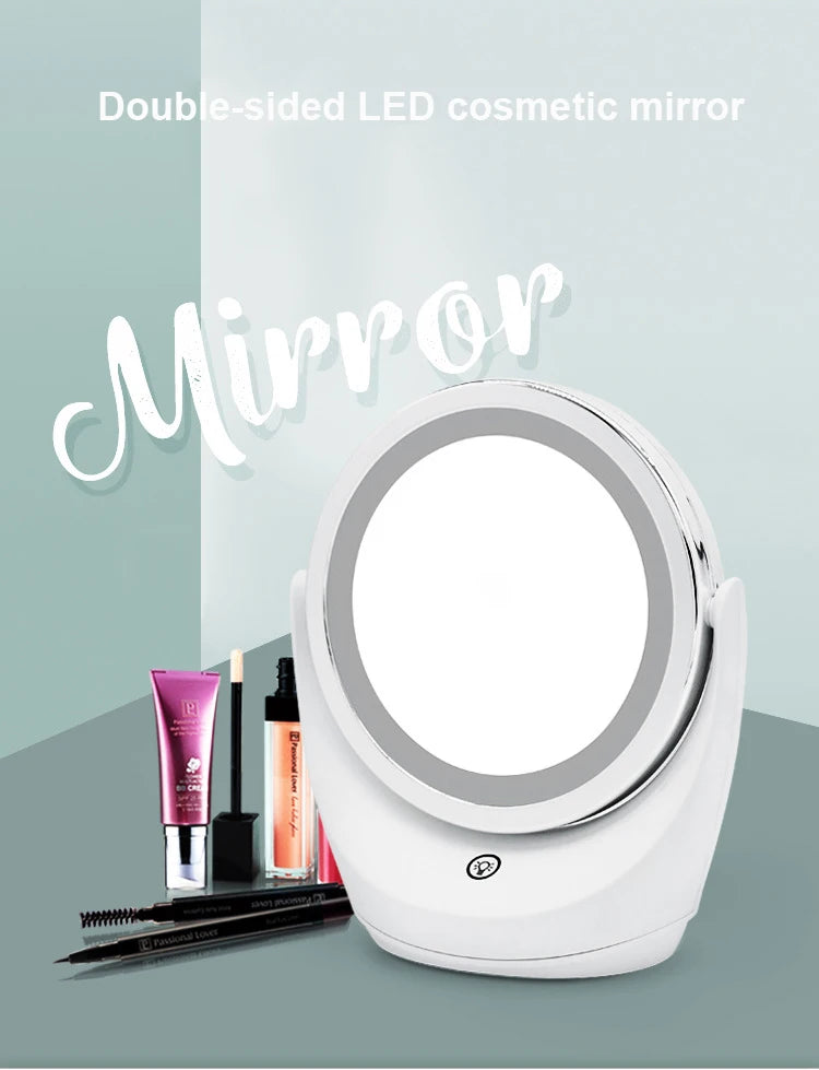 Xiaomi Youpin Mirror 1X-5X Magnification 360 Degree Rotation Portable Double Sided Desktop Intelligent With Light Makeup Mirror