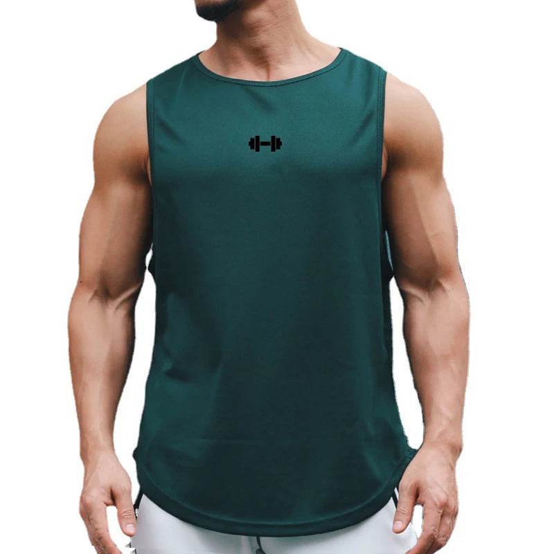 Summer Men's Gym Tank Top Fitness Training Clothing Quick-drying Loose Bodybuilding Sleeveless Shirt Men Fashion Basketball Vest - AIAZ
