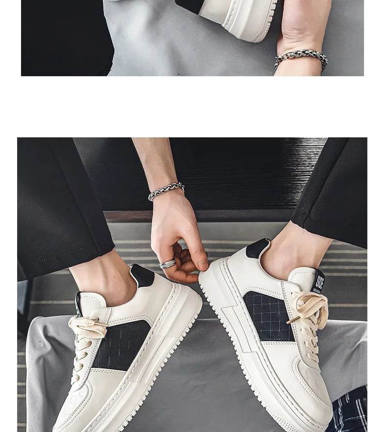 Men's Casual Shoes 2025 New Fashion Platform Shoes Outdoor Casual Sneakers Men Street Skate Shoe Lace-up Shoes Zapatillas Hombre - AIAZ