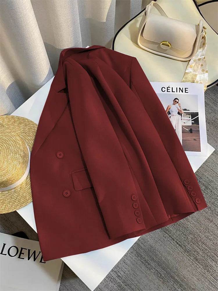 Casual Office Lady Blazer Women 2024 Fashion Long Sleeve Jacket Blazers Femme Outwears Coat Autumn Winter Clothes - AIAZ