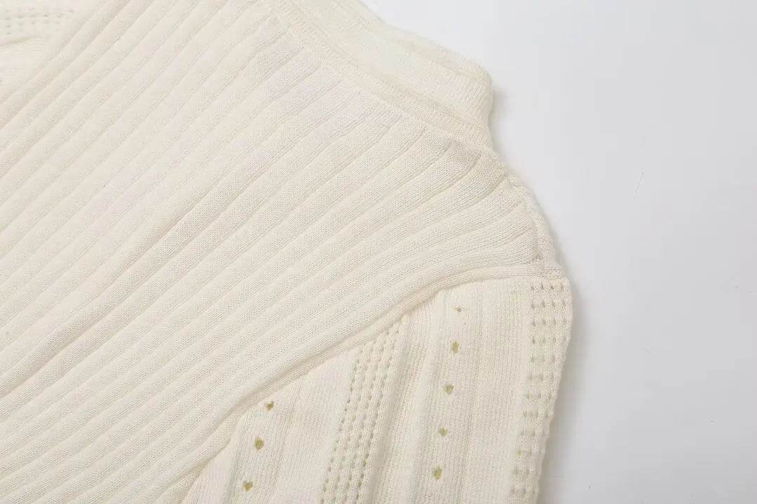 Elegant Knit Dress For Women White Slim O-neck Single Breasted Short Sleeve Long Dresses Female 2025 Spring Fashion Lady Robe - AIAZ