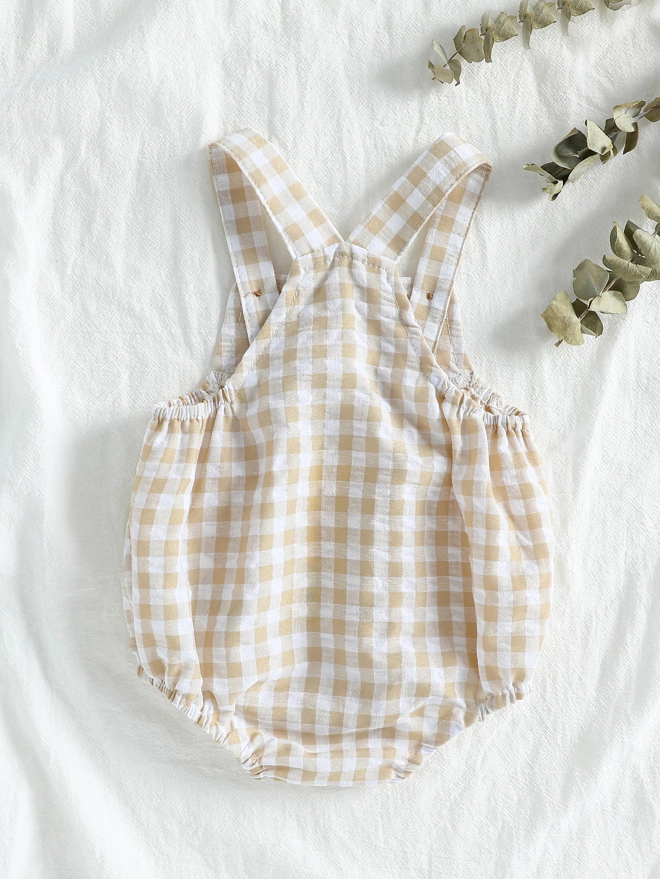 Suspenders Baby Boys Sleeveless Summer Plaid Green jumpsuit Japan&Korean Streetwear)