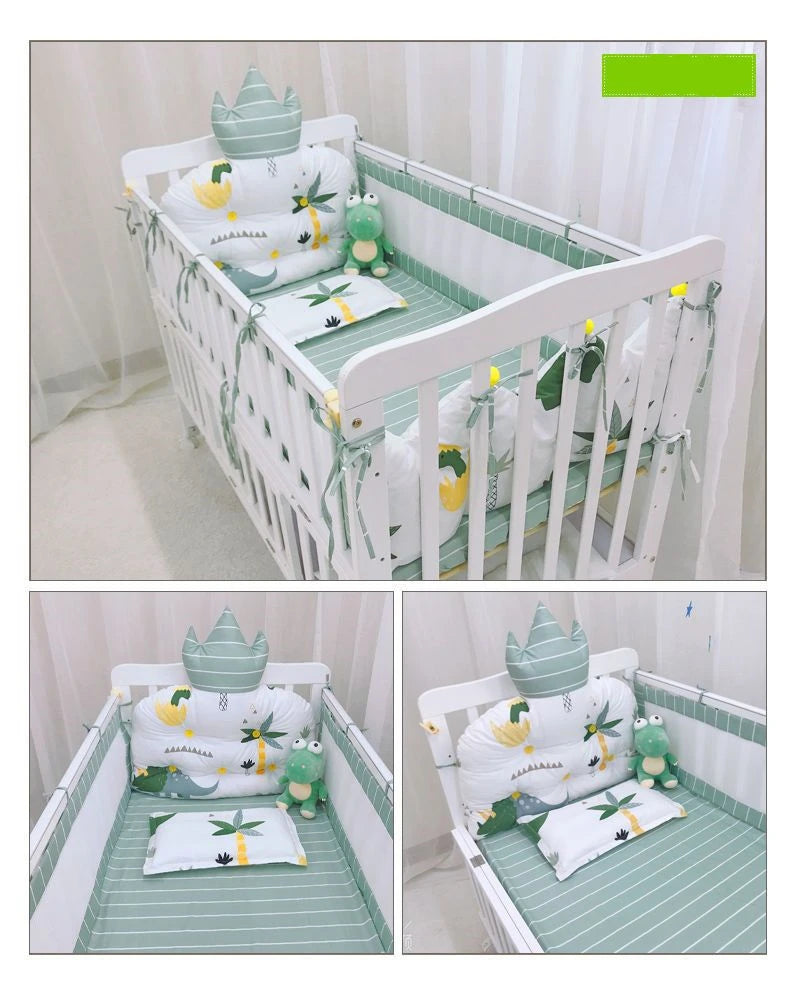 Summer Universal Breathable Crib Bumper Fashion Printed Pattern Kids Bedding Set High Quality Soft Skin-Friendly Newborn Sheets