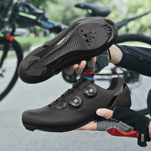 Breathable road cycling shoes for indoor and outdoor cycling, adjustable buckle closure, durable TPU sole, cycling accessories