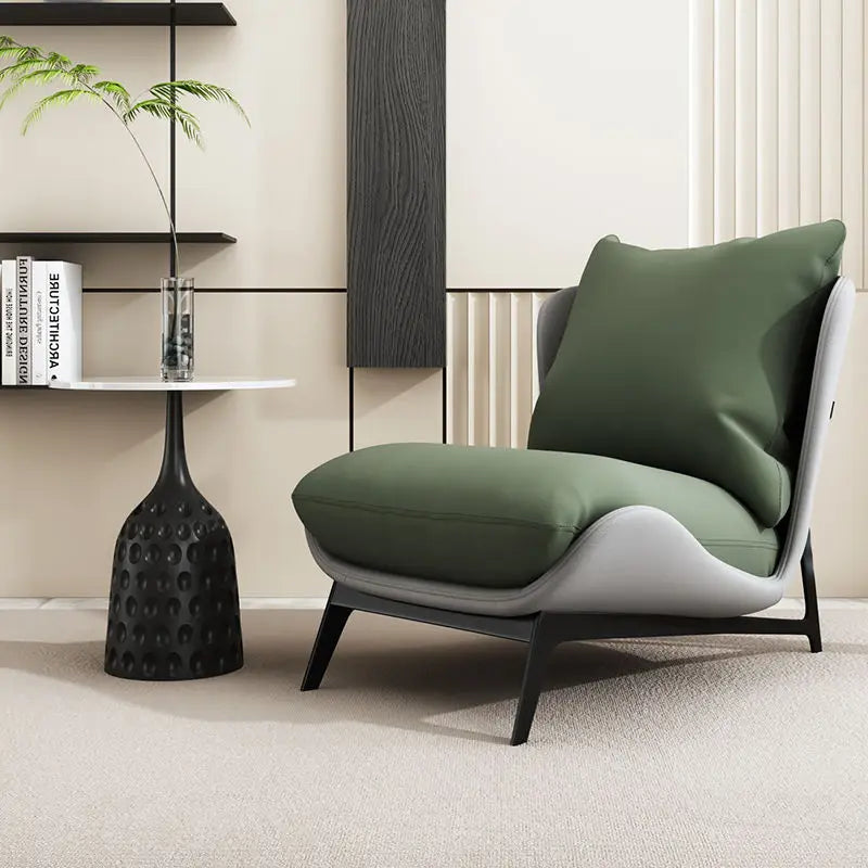 Italian Luxury Light Sofa Chair: Trendy Lazy Lounger, Ideal for Small Living Rooms & Balconies