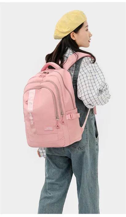 BAIJIAWEI brand college and high school student school backpacks Nylon orthopedic school bags reduces the burden girls schoolbag - AIAZ