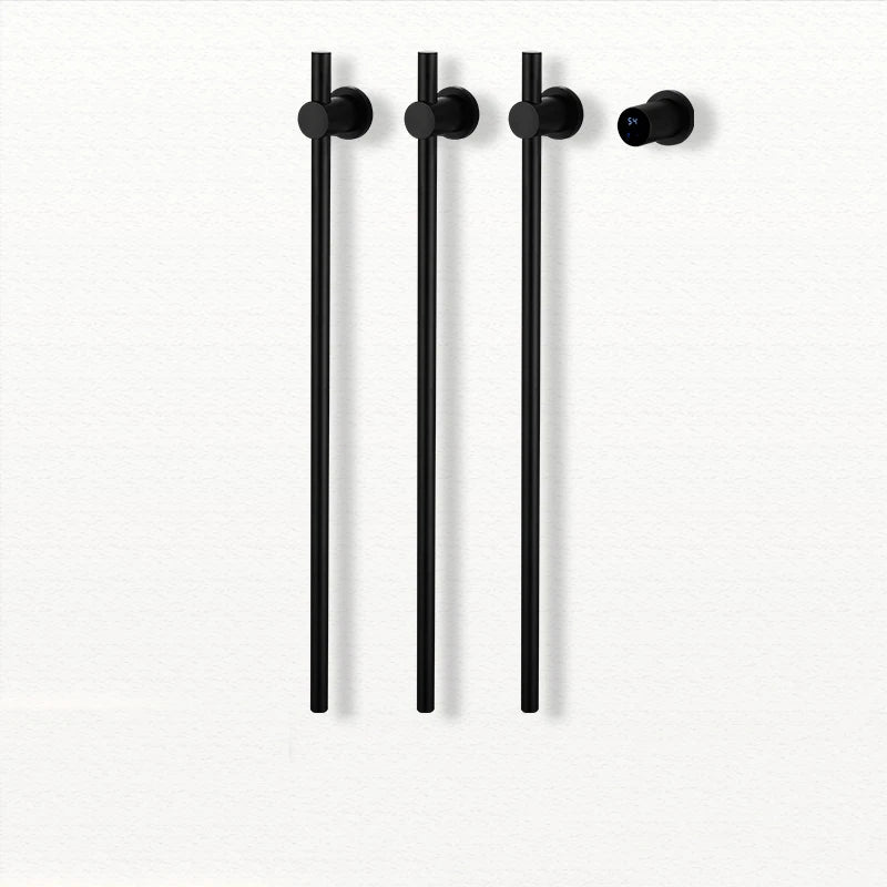 Smart Hidden Carbon Fiber Vertical Electric Heated Towel Rack Black Bathroom Bath Gray Dryer Rail Warmer Wifi Touch Control