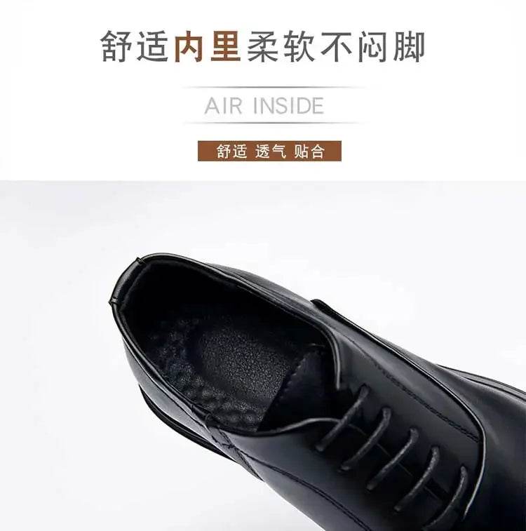 Business Formal Leather Shoes Men's Casual with Suit Low Top Solid Wedding Shoes Color Fashion Oxford Shoes Pointed Office - AIAZ