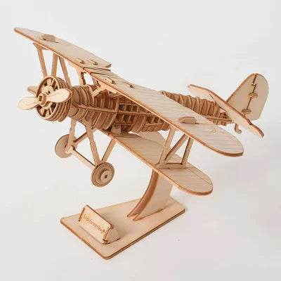 Diy 3d wooden puzzle for Assembly Puzzle Laser Cutting Sailing Ship Biplane Steam Locomotive Train Toy diy Kit for adults Child - AIAZ