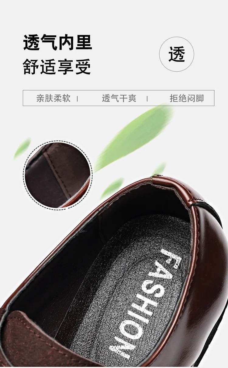 Casual Business Shoes for Men Point Toe Men Dress Buckle Shoes Luxury Men's Wedding Formal Shoes Derby Party Oxford Footwear - AIAZ