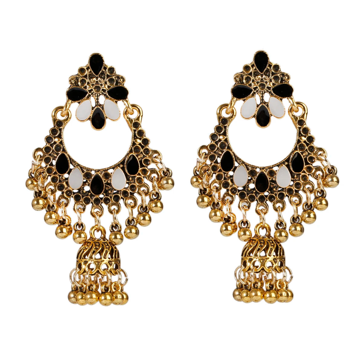 Boho Afghan Ethnic Drop Earrings For Women Pendient Gold Color Gyspy Silver Color Bell Ladies Indian Earring Jewelry