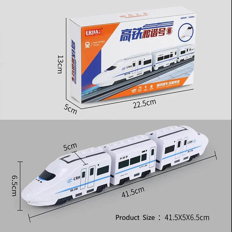 Kids DIY Simulation High Speed Railway Train Toy Car Electric Sound Light Model Train Educational Toys for Boys Girls Gift - AIAZ