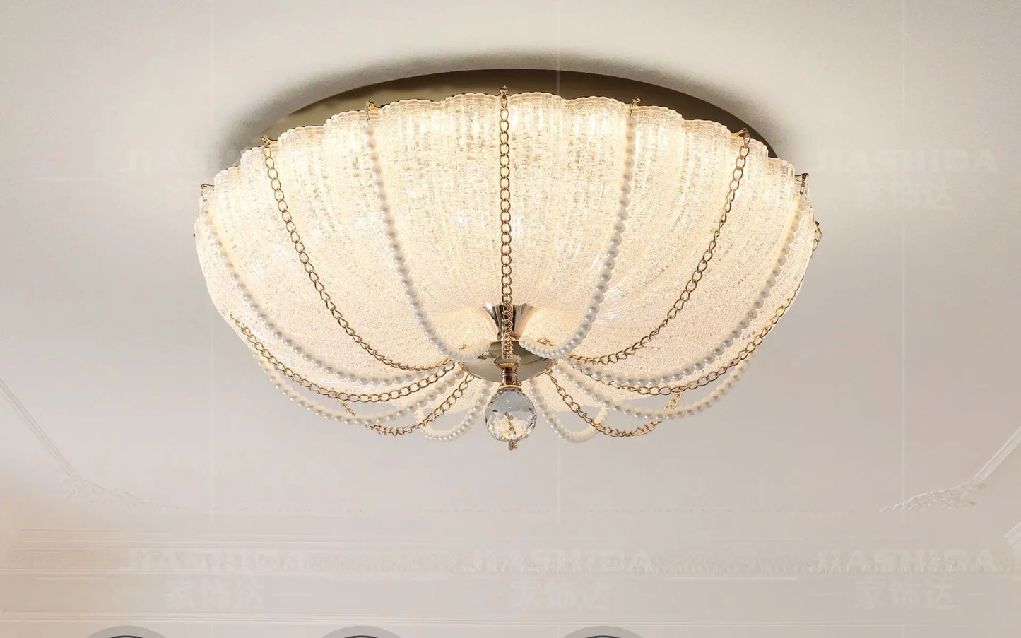 French Style Creamy Ceiling Light Warm Romantic Main Bedroom Room Lamp Eye Protecting Lighting Living Room Cozy Ambient