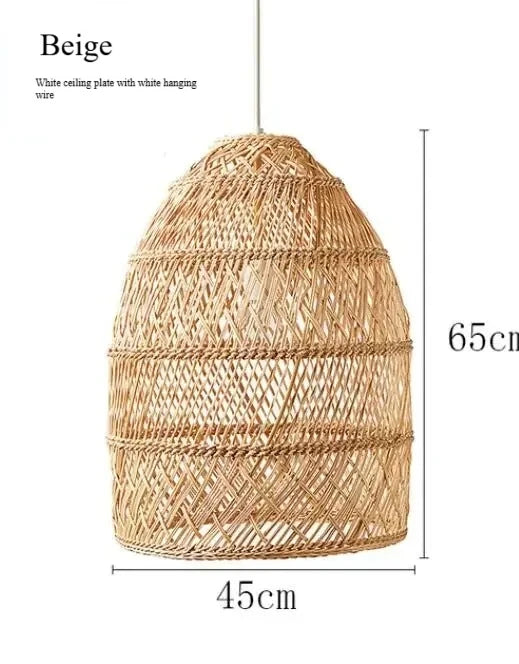 Japanese Style Wooden Woven Handmade Pendant Lights Restaurant Bedroom Study Room Chandelier Pastoral Rattan Tatami Chandeliers