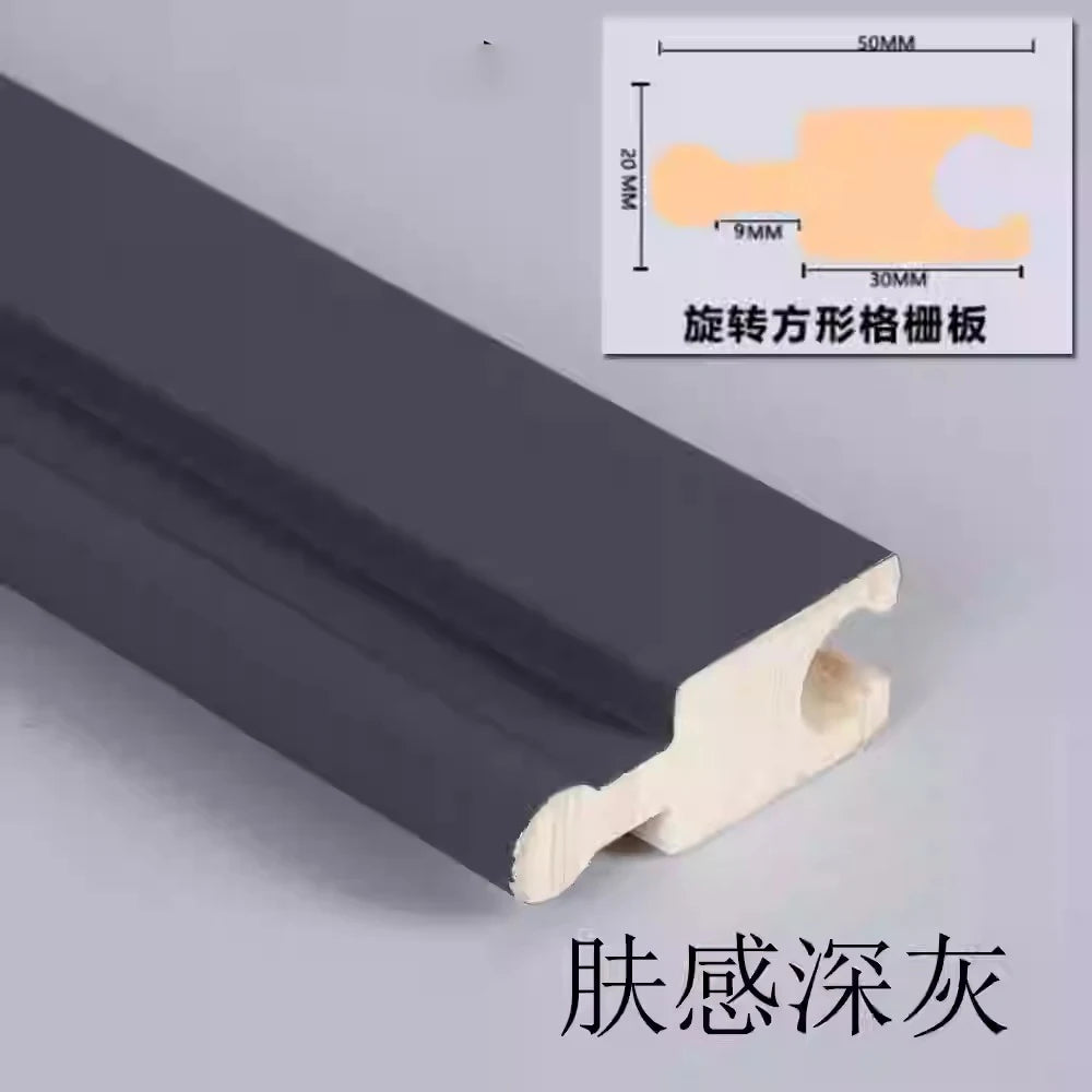 6 pieces 2.3M Rotating Solid Wood Grille Panel - Great Wall wave board internet famous background wall wrap with cylinder