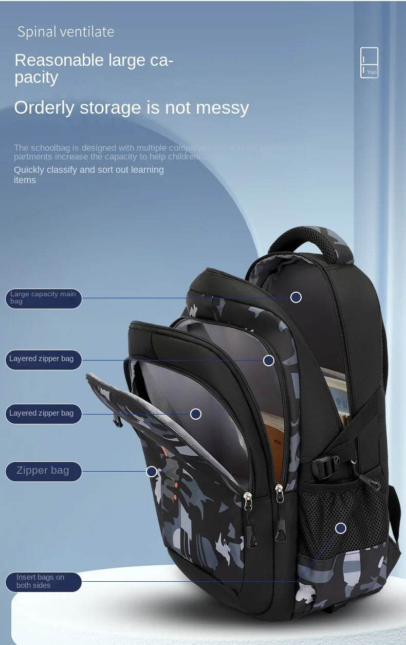 School Rolling backpack bag School Bags with wheels Student wheeled Backpacks for boys Children School Trolley Bag Waterproof - AIAZ