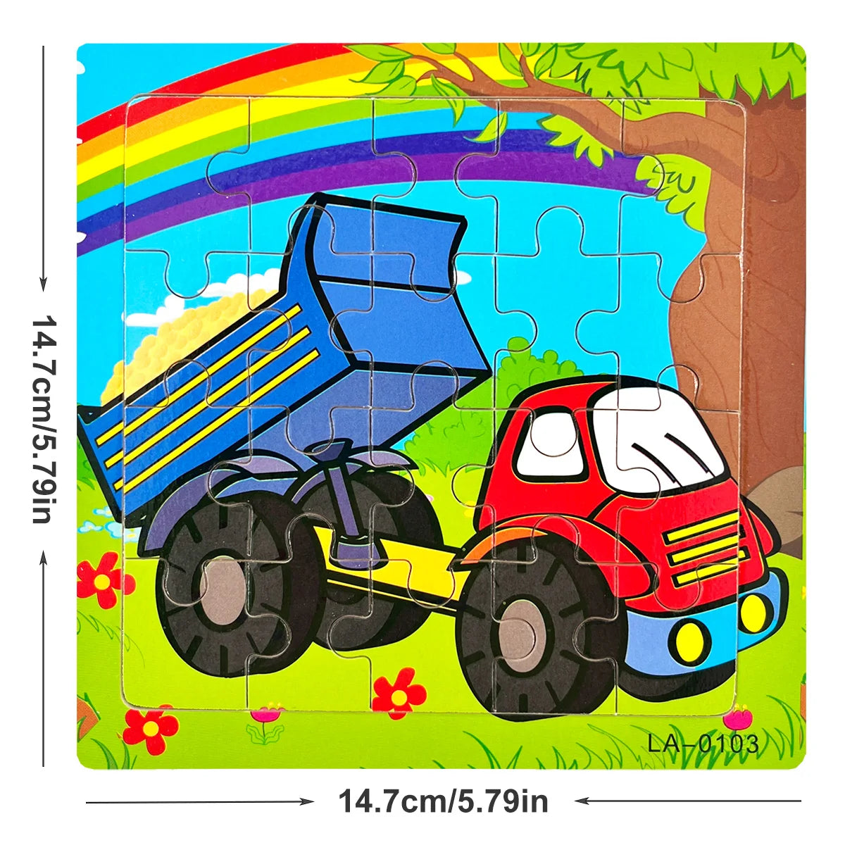 1pc 14.7cm/5.79in Wooden Jigsaw Puzzle Transportation Vehicle Marine Animal Style Puzzles Game Kids Educational Toy for Children