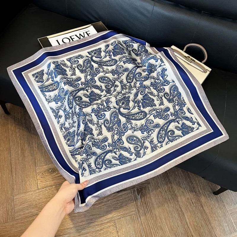 2024 New Leopard Print Square Scarf Women's Imitation Silk Scarf Casual Versatile Decoration Small Neck Scarf 70CMx70CM - AIAZ