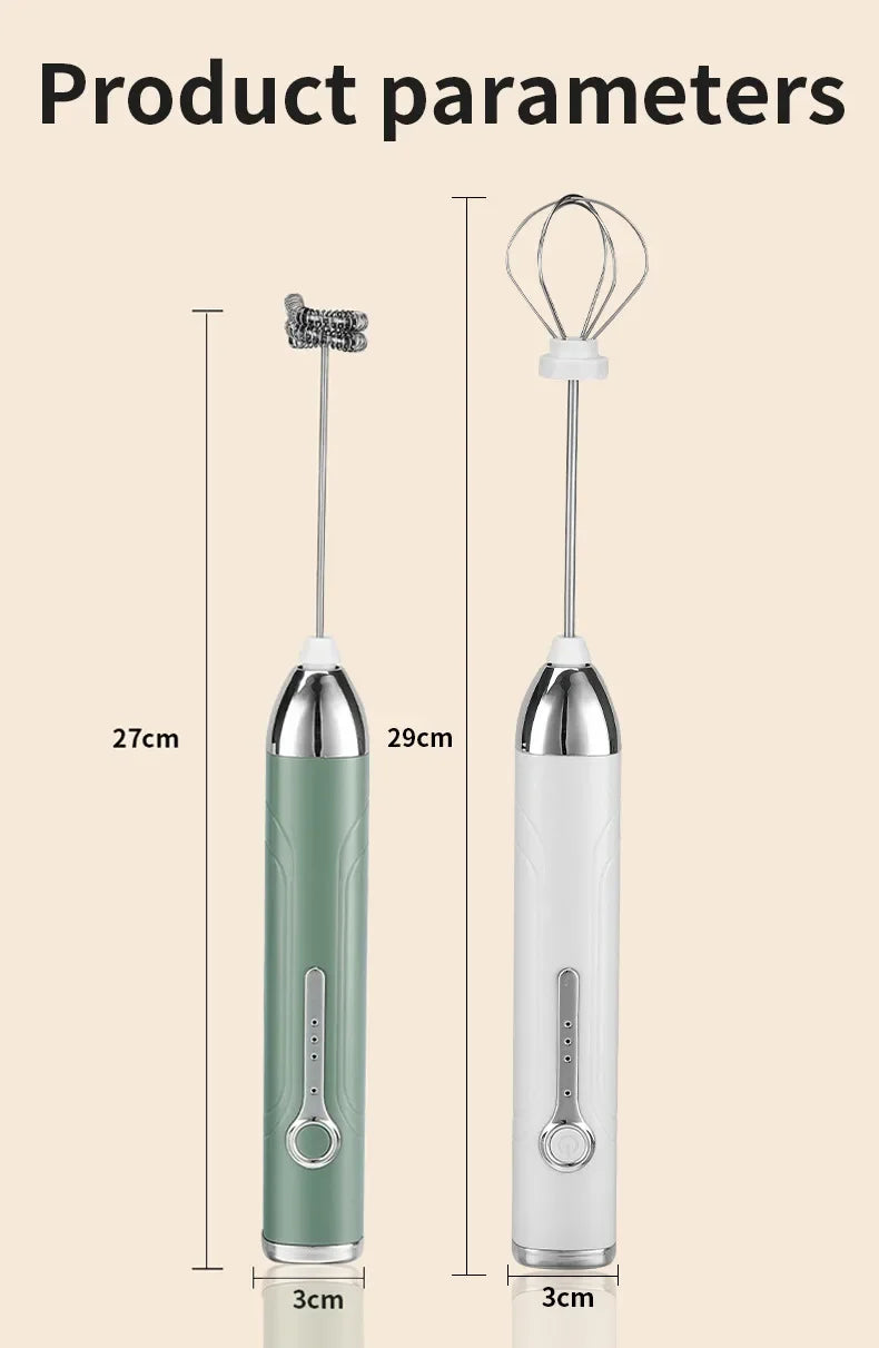 Wireless Type-C Rechargeable 3-speed Mini Handheld Milk Frother Coffee Frother Portable Kitchen Cooking Tools Whisk Foam Blender