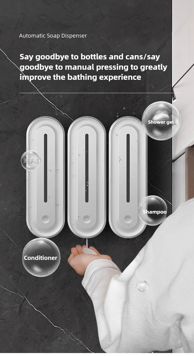 420ML Wall-mounted Automatic Liquid Soap Dispensers Kitchen Touchless Induction Sensor Hotel Malls Bathroom Accessories